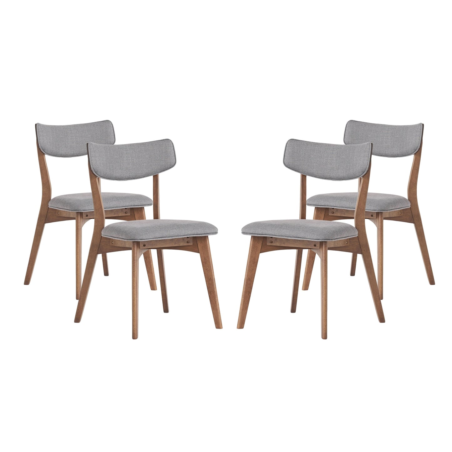 Chaises de salle à manger Chazz en bois d'hévéa rembourrées, style moderne du milieu du siècle (lot de 2 ou 4), par Christopher Knight Home