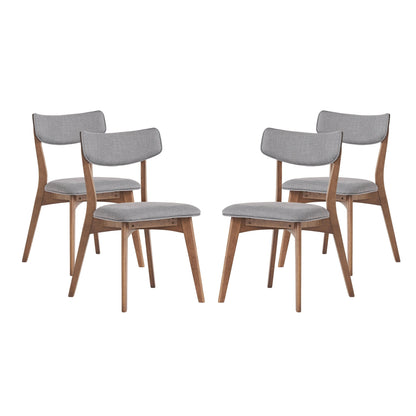 Chaises de salle à manger Chazz en bois d'hévéa rembourrées, style moderne du milieu du siècle (lot de 2 ou 4), par Christopher Knight Home