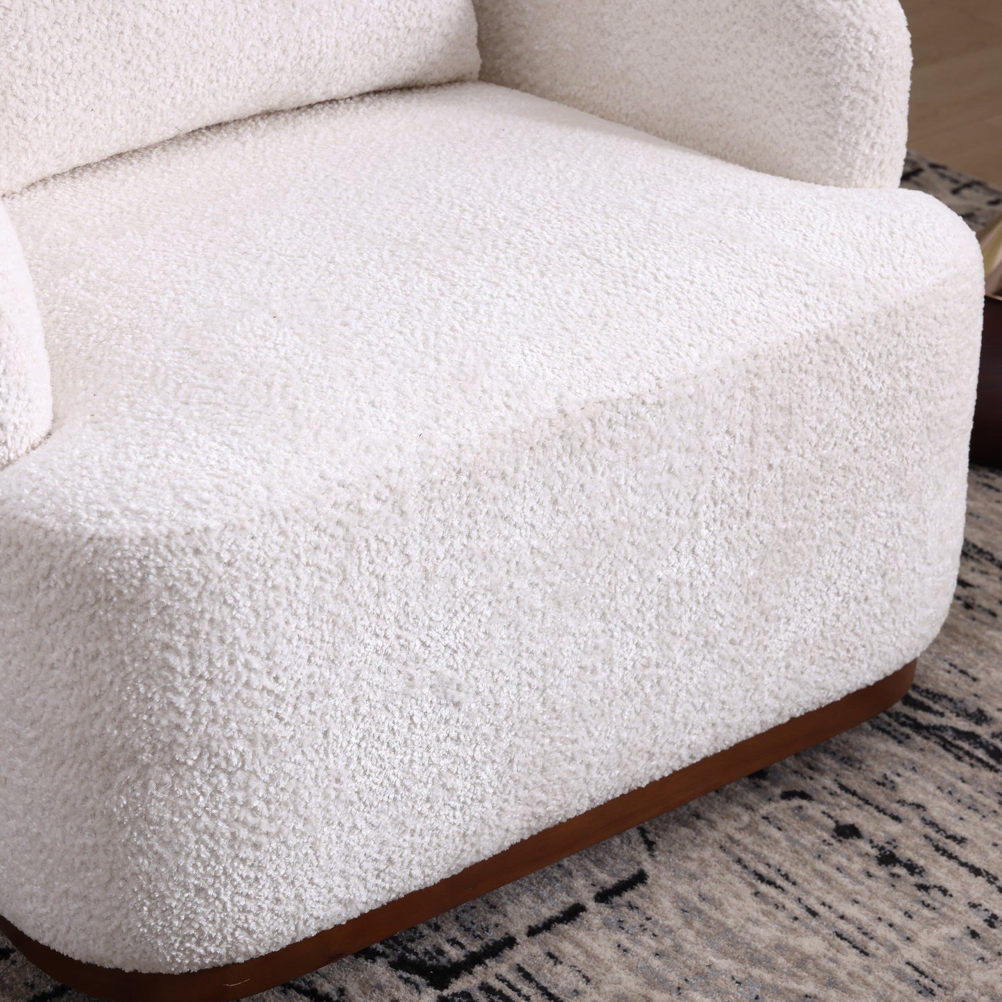 Fauteuil pivotant en chenille, canapé d'appoint confortable à 360 degrés pour salon, chambre et bureau avec coussin amovible