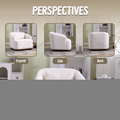 Fauteuil pivotant en chenille, canapé d'appoint confortable à 360 degrés pour salon, chambre et bureau avec coussin amovible