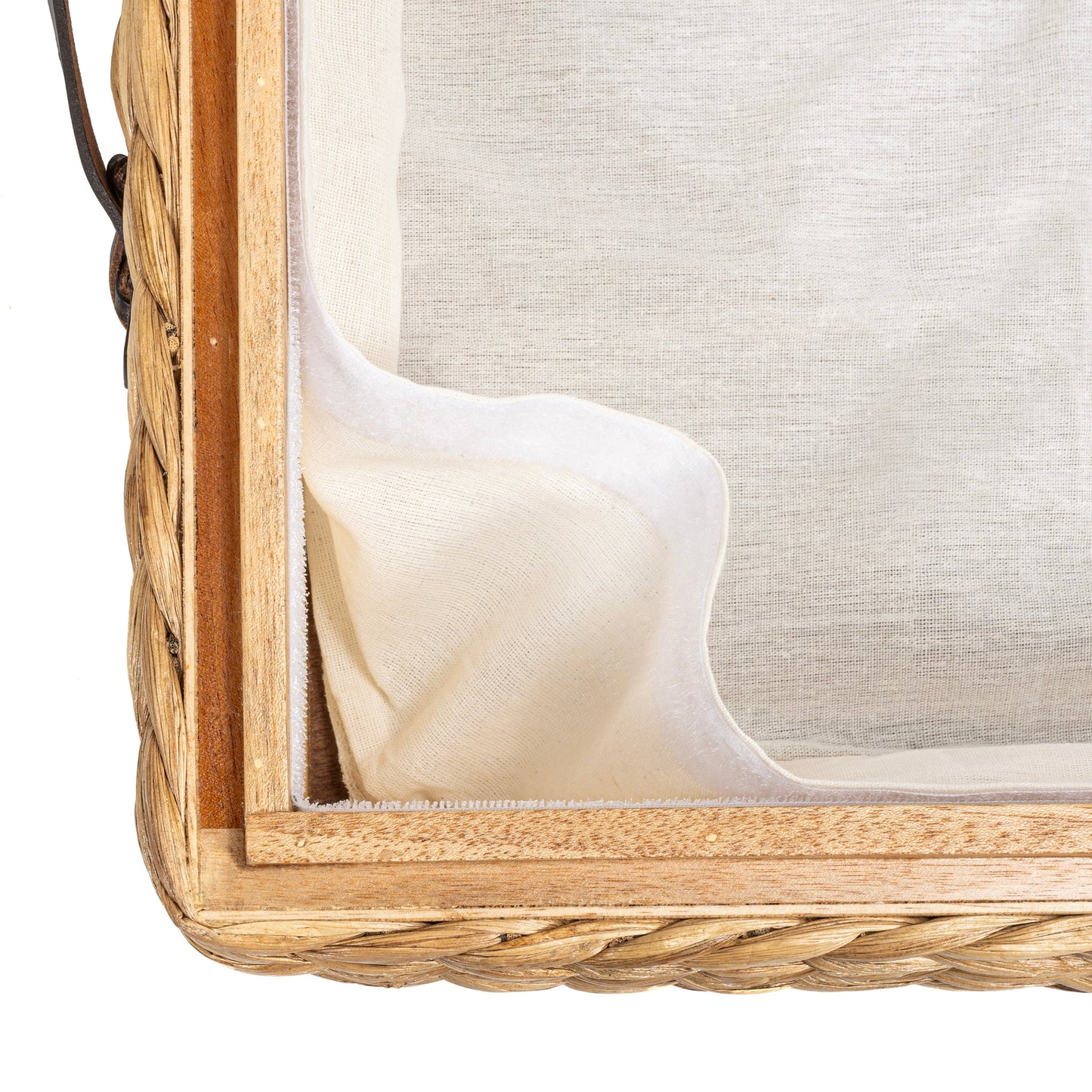 Bac de rangement sous lit en jacinthe/bois avec roulettes et poignées happimess