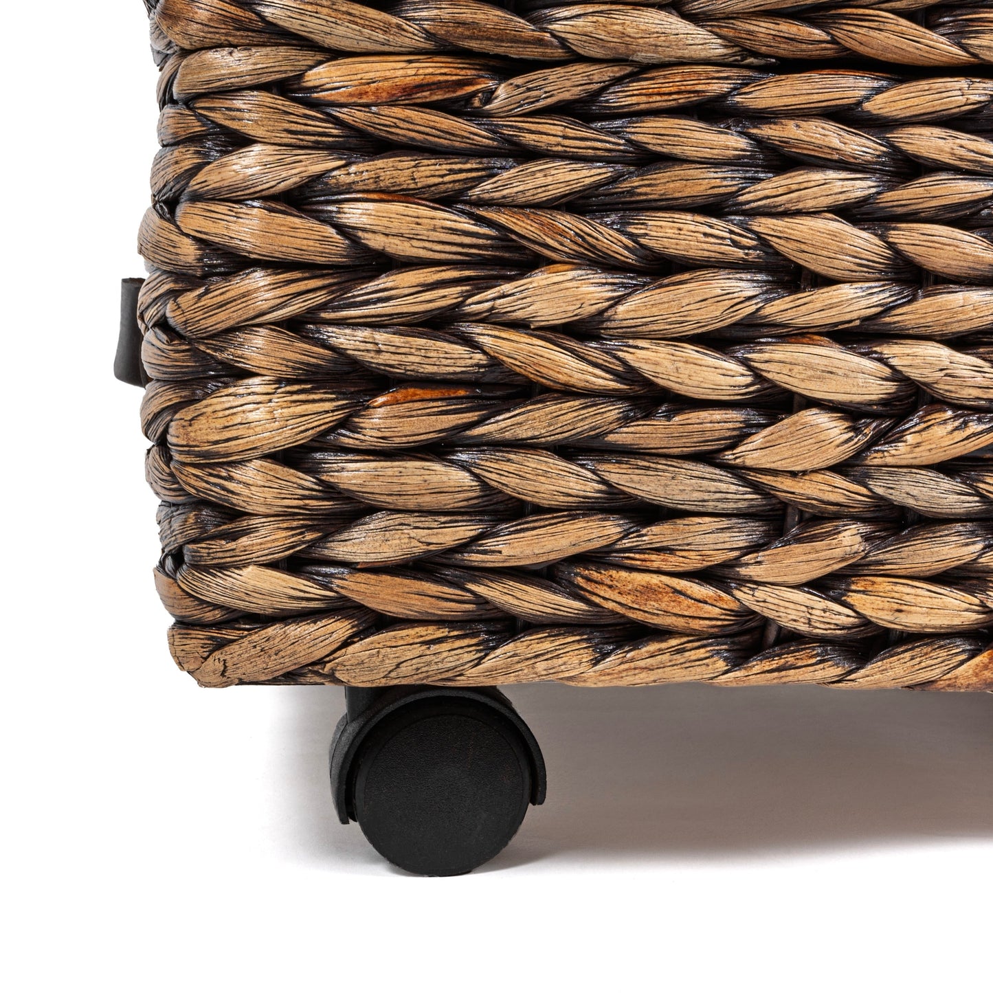 Bac de rangement sous lit en jacinthe/bois avec roulettes et poignées happimess