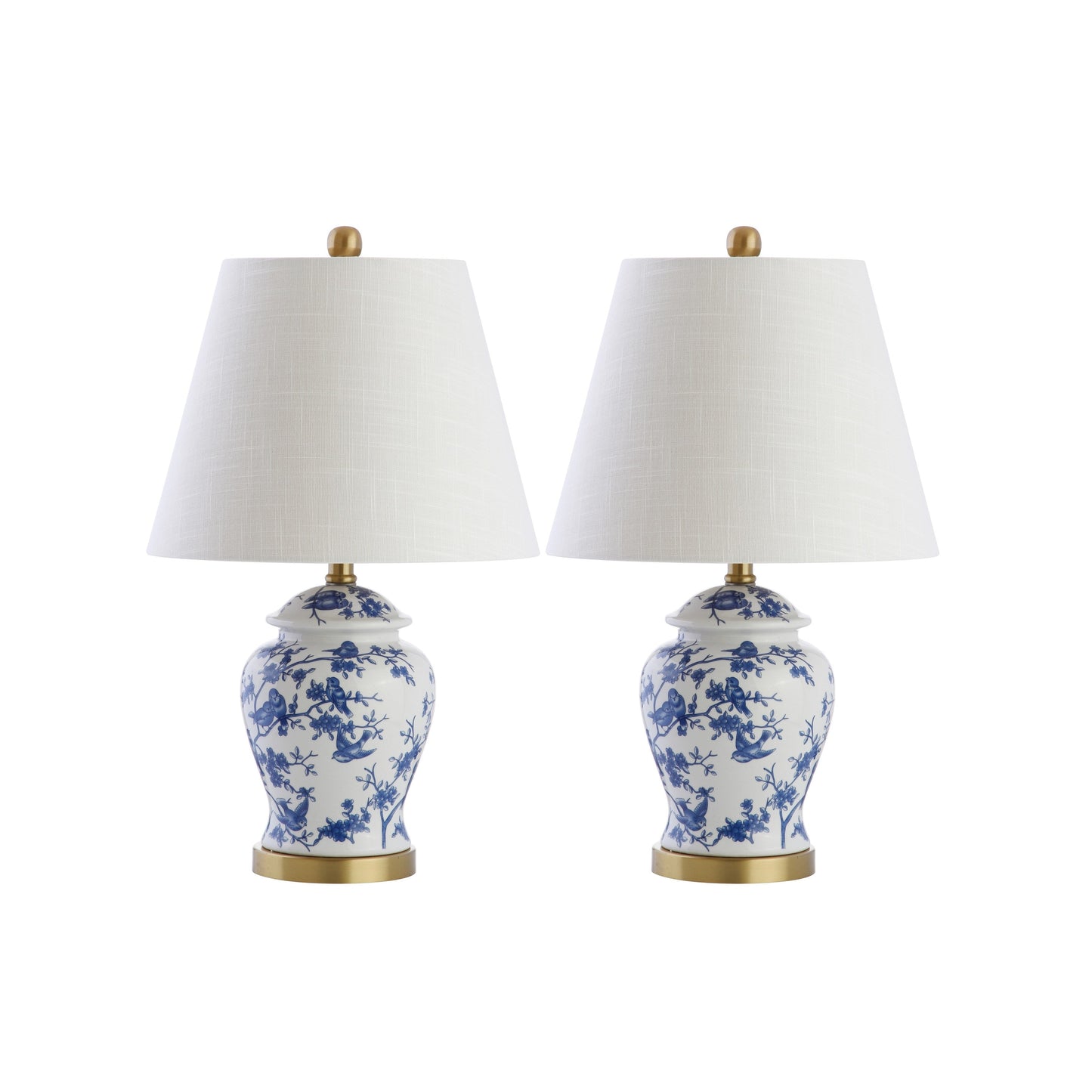 Lampe de table Choi 22 Chinoiserie, bleu/blanc (lot de 2) par JONATHAN Y