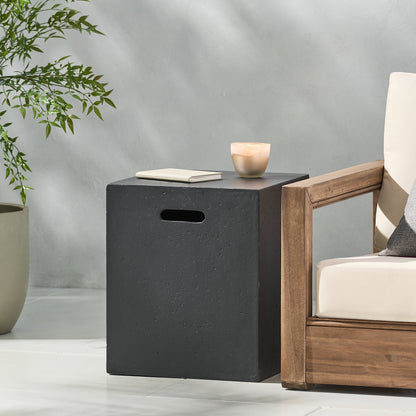 Christopher Knight Home - Table d'appoint pour support de réservoir en béton léger d'extérieur Aidan