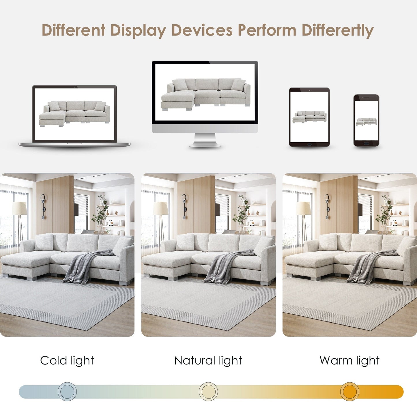 Canapé d'angle Cloud, ensemble de canapé de luxe en forme de L avec 2 coussins offerts, mobilier d'intérieur 4 places en chenille avec méridienne surdimensionnée