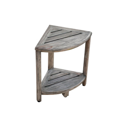 Étagère d'angle de douche en teck CoastalVogue, tabouret de douche pour se raser les jambes, repose-pieds de douche, tabouret de douche en teck, tabouret d'angle de douche
