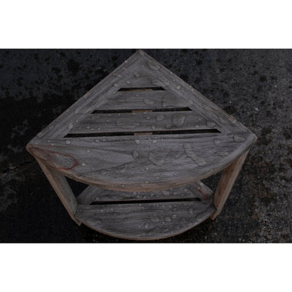 Étagère d'angle de douche en teck CoastalVogue, tabouret de douche pour se raser les jambes, repose-pieds de douche, tabouret de douche en teck, tabouret d'angle de douche