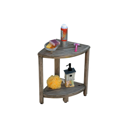 Étagère d'angle de douche en teck CoastalVogue, tabouret de douche pour se raser les jambes, repose-pieds de douche, tabouret de douche en teck, tabouret d'angle de douche