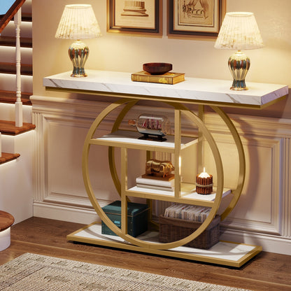 Console d'entrée, table basse industrielle à 4 niveaux à placer derrière le canapé