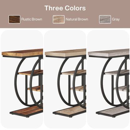 Console d'entrée, table basse industrielle à 4 niveaux à placer derrière le canapé