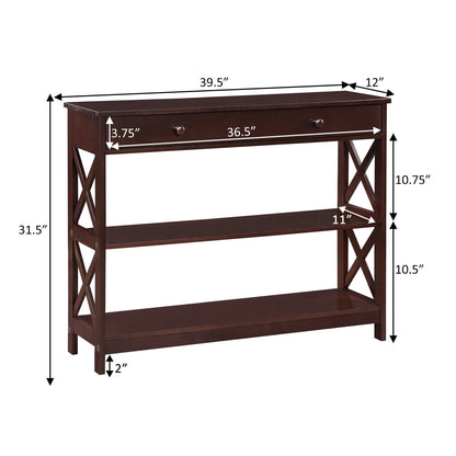 Console Oxford à 1 tiroir avec étagères de Convenience Concepts