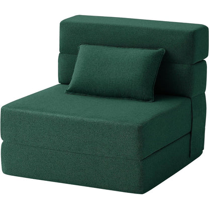 Canapé-lit convertible pliant - Fauteuil-lit moderne en lin avec oreiller et matelas pliable pour salon/chambre d'étudiant/chambre d'amis
