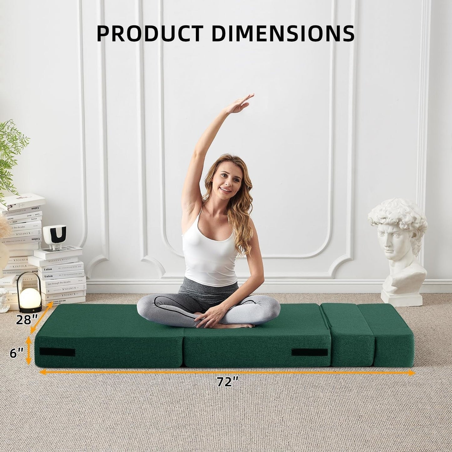 Canapé-lit convertible pliant - Fauteuil-lit moderne en lin avec oreiller et matelas pliable pour salon/chambre d'étudiant/chambre d'amis