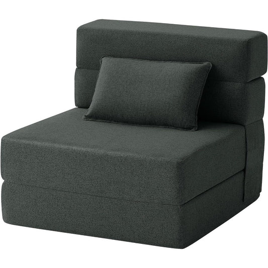 Canapé-lit convertible pliant - Fauteuil-lit moderne en lin avec oreiller et matelas pliable pour salon/chambre d'étudiant/chambre d'amis