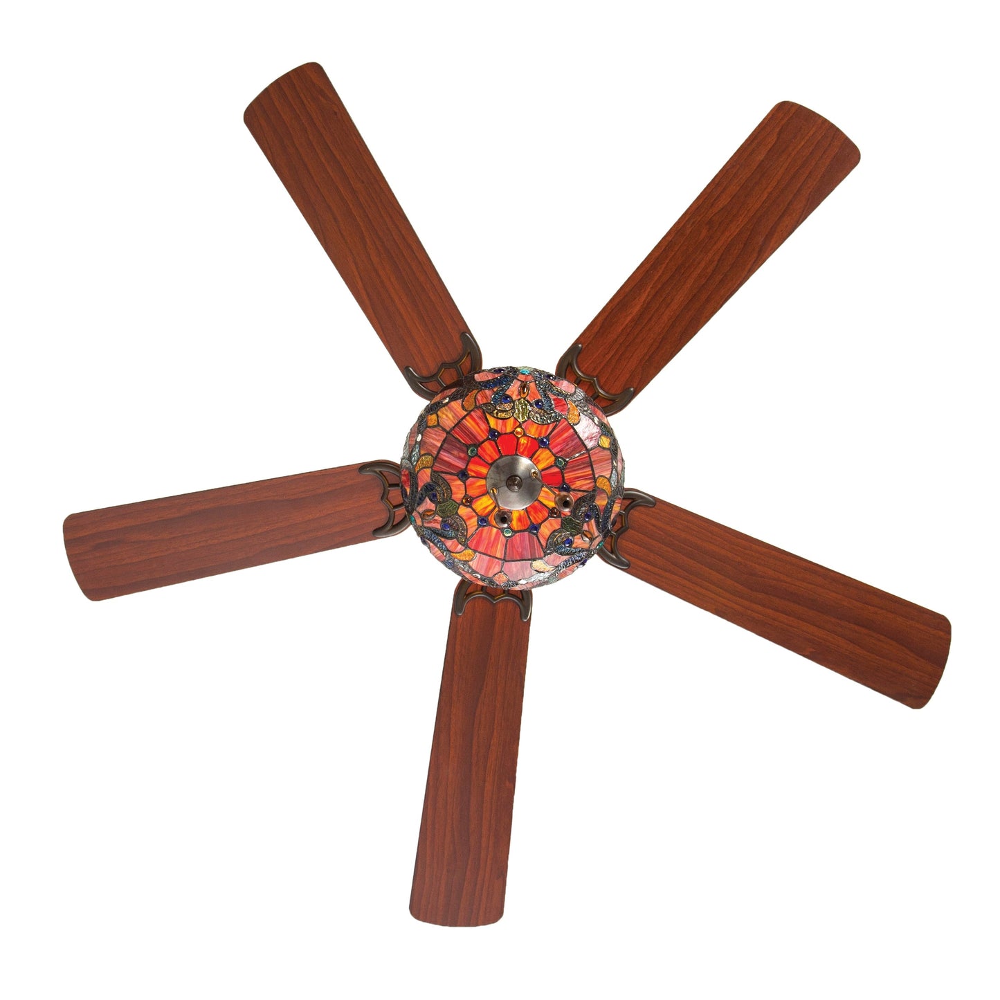 Ventilateur de plafond Copper Grove Guasipati 52 pouces style Tiffany Magna Carta - 52 po L x 52 po l x 16,5 po