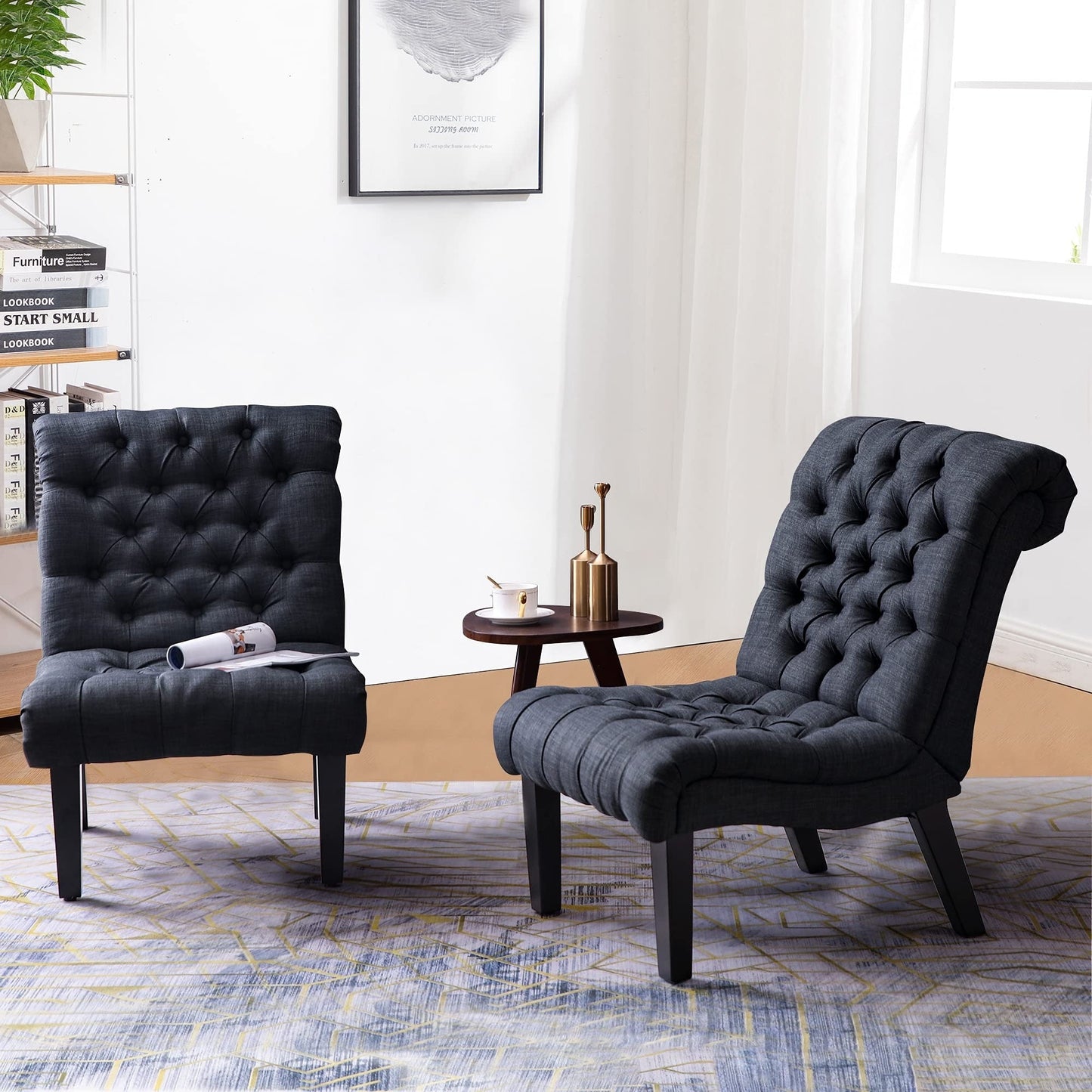 Chaise longue rembourrée, fauteuil d'appoint pour chambre à coucher et salon