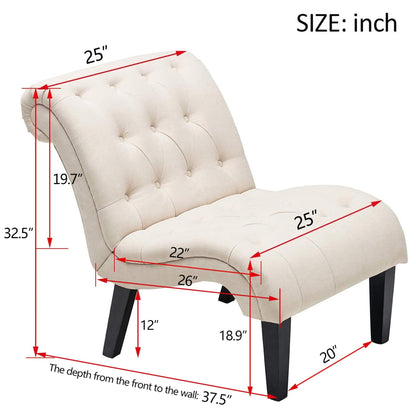 Chaise longue rembourrée, fauteuil d'appoint pour chambre à coucher et salon