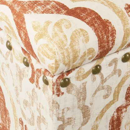 Banc de rangement rembourré Copper Grove Muscari avec garniture cloutée