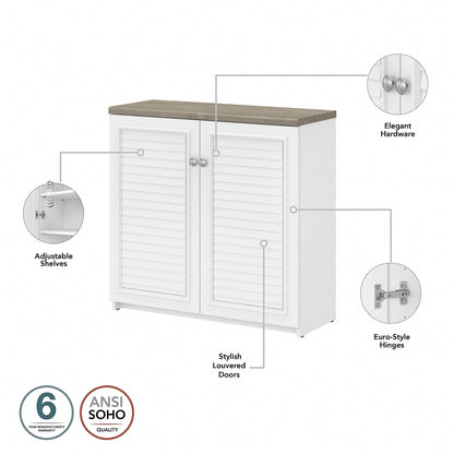 Armoire de rangement Fairview avec portes et étagères de Bush Furniture - 80,5 cm (L) x 32,4 cm (l) x 78 cm (H)