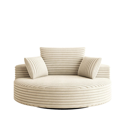 Fauteuil pivotant simple en velours côtelé et mousse chenille