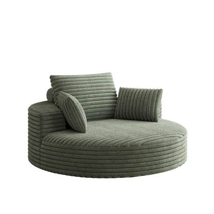 Fauteuil pivotant simple en velours côtelé et mousse chenille
