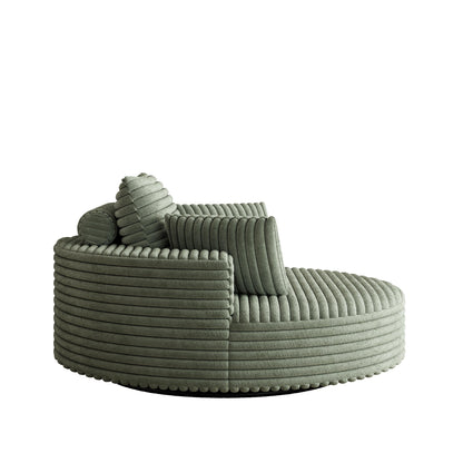 Fauteuil pivotant simple en velours côtelé et mousse chenille