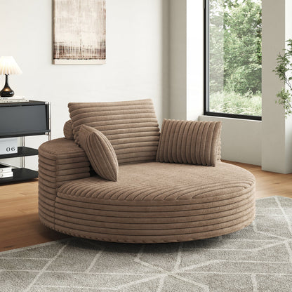 Fauteuil pivotant simple en velours côtelé et mousse chenille