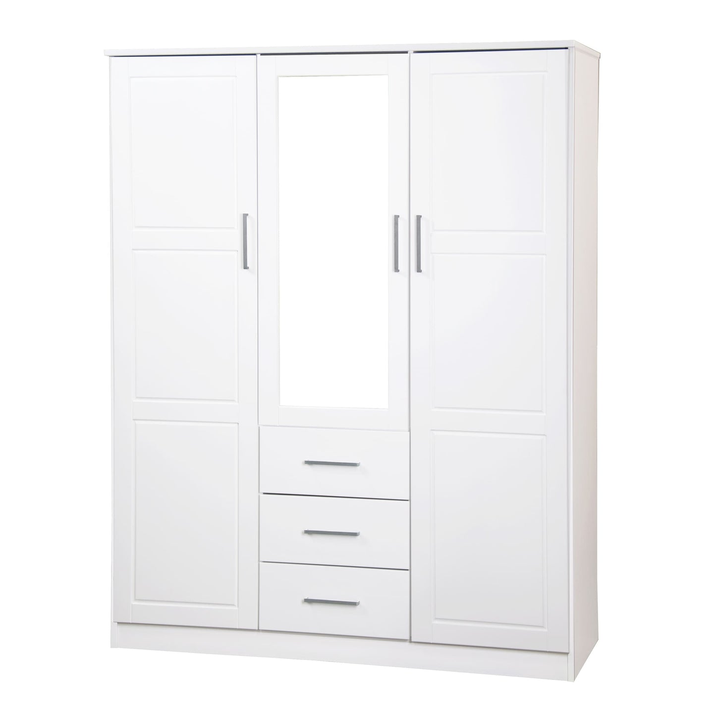 Armoire-penderie Palace Imports Cosmo 3 portes, 100 % bois massif, avec portes en bois massif ou miroir