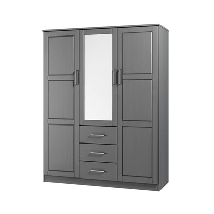 Armoire-penderie Palace Imports Cosmo 3 portes, 100 % bois massif, avec portes en bois massif ou miroir
