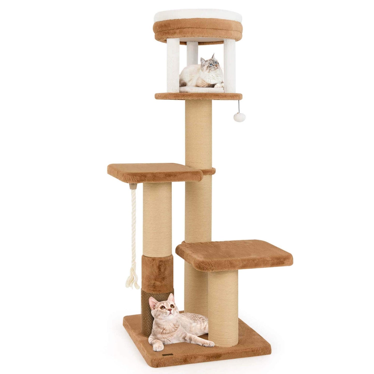 Arbre à chat Costway 65 cm de haut pour intérieur avec perchoir rembourré autonettoyant - Voir les détails