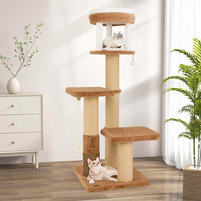 Arbre à chat Costway 65 cm de haut pour intérieur avec perchoir rembourré autonettoyant - Voir les détails