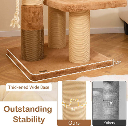 Arbre à chat Costway 65 cm de haut pour intérieur avec perchoir rembourré autonettoyant - Voir les détails