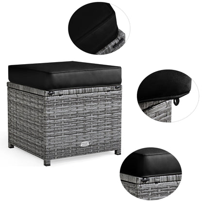 Ensemble de salle à manger d'extérieur Costway 7 pièces en rotin, comprenant canapé d'angle, pouf et fauteuil - Voir les détails