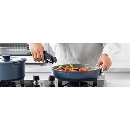 Ensemble de 16 pièces de cuisine Country Kitchen pour camping-car, en céramique avec poignée amovible et compatible four.