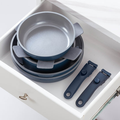 Ensemble de 16 pièces de cuisine Country Kitchen pour camping-car, en céramique avec poignée amovible et compatible four.