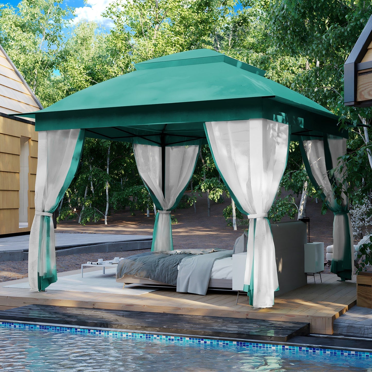 Gazebo pliant en acier Cozywor 11 pi x 11 pi avec moustiquaire