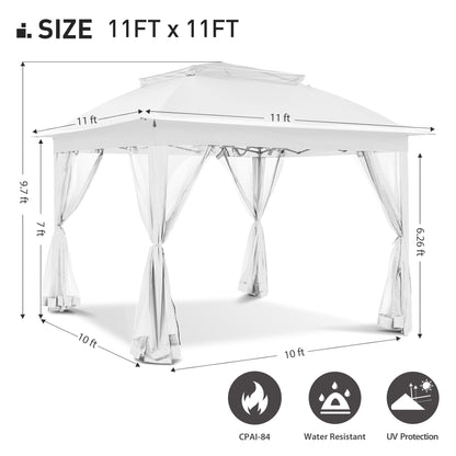 Gazebo pliant en acier Cozywor 11 pi x 11 pi avec moustiquaire