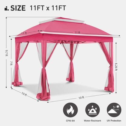 Gazebo pliant en acier Cozywor 11 pi x 11 pi avec moustiquaire