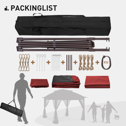 Gazebo pliant en acier Cozywor 11 pi x 11 pi avec moustiquaire