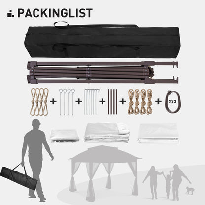 Gazebo pliant en acier Cozywor 11 pi x 11 pi avec moustiquaire