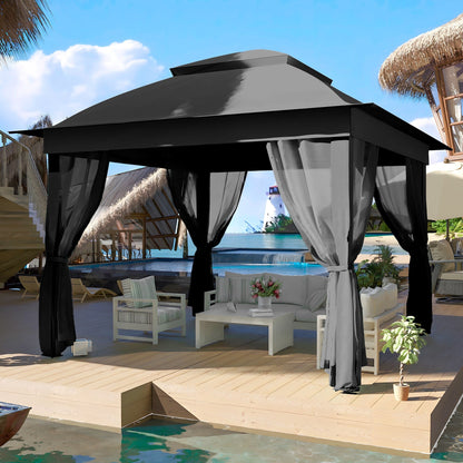 Gazebo pliant en acier Cozywor 11 pi x 11 pi avec moustiquaire