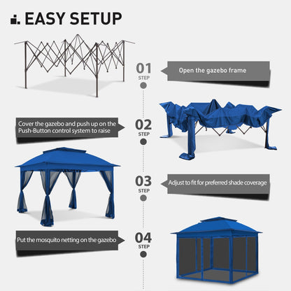 Gazebo pliant en acier Cozywor 11 pi x 11 pi avec moustiquaire