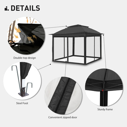 Gazebo pliant en acier Cozywor 11 pi x 11 pi avec moustiquaire