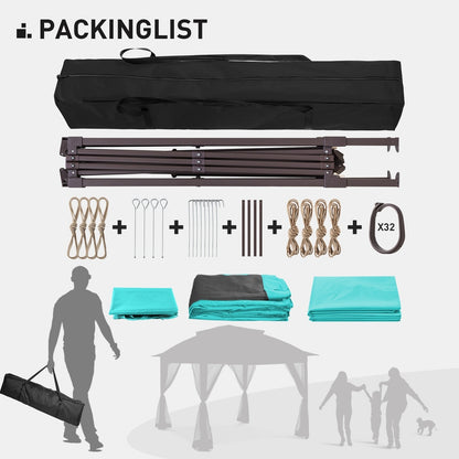 Gazebo pliant en acier Cozywor 11 pi x 11 pi avec moustiquaire