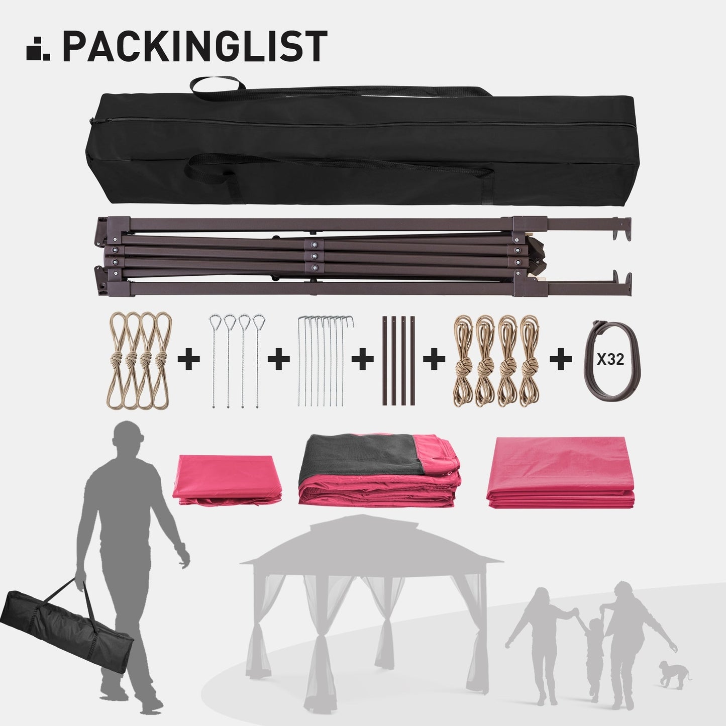 Gazebo pliant en acier Cozywor 11 pi x 11 pi avec moustiquaire