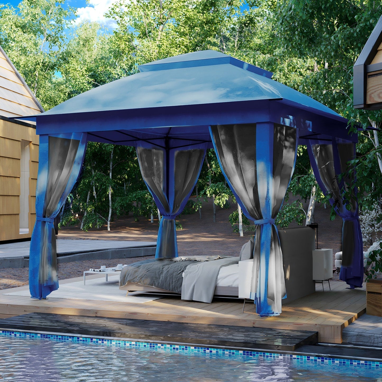 Gazebo pliant en acier Cozywor 11 pi x 11 pi avec moustiquaire