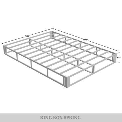 Sommier métallique CraftPorch de 12,7 cm (5 pouces) avec housse en lin gris chaud