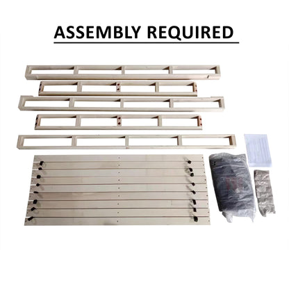 Sommier à lattes en bois massif CraftPorch de 12,7 cm (5 po) avec housse en lin gris chaud