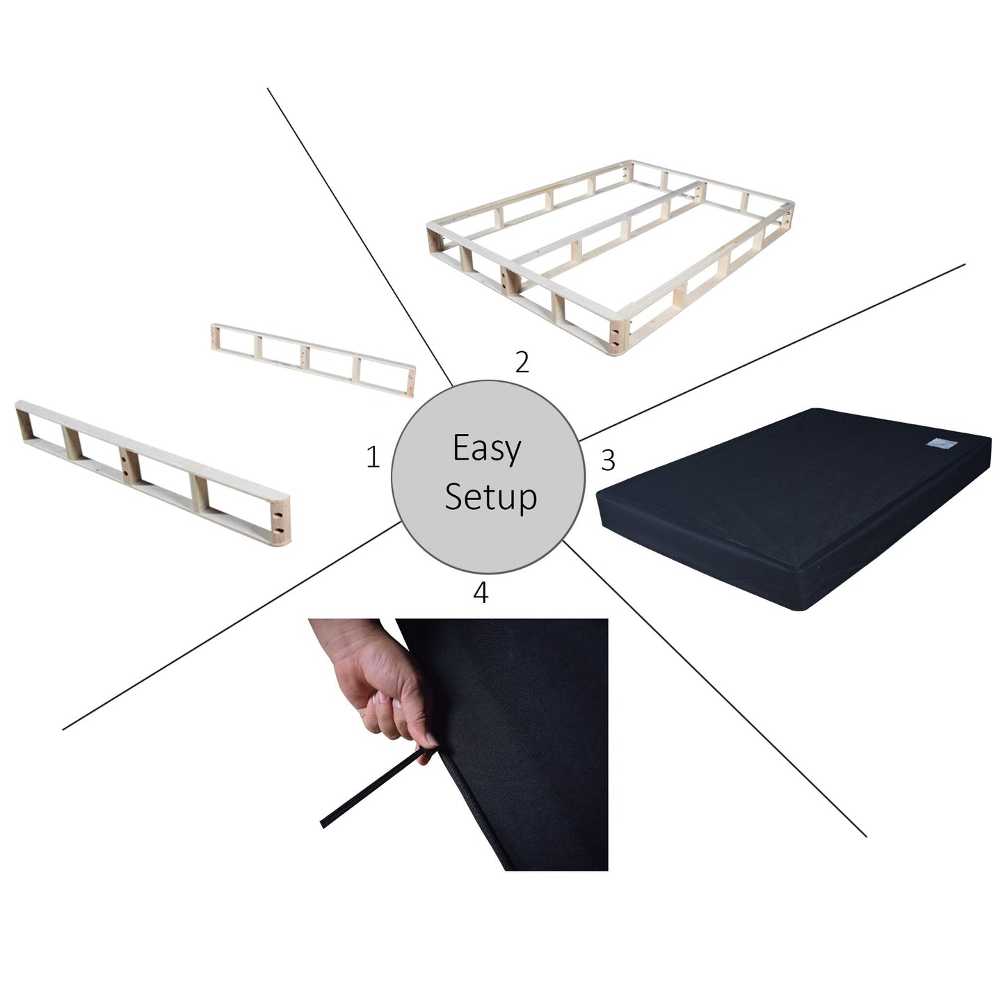 Sommier à lattes en bois massif CraftPorch de 20 cm (8 pouces)