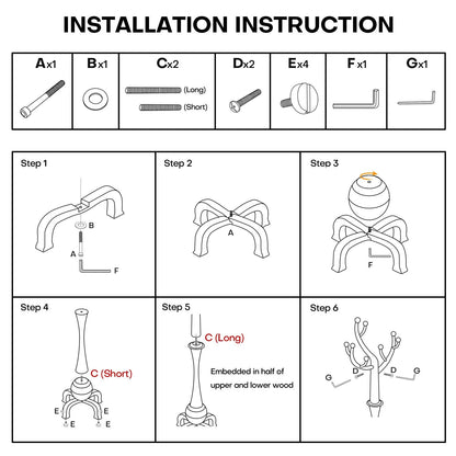 Porte-manteau autoportant en bois d'hévéa avec 8 crochets - 24,5 cm (L) x 70,87 cm (H)